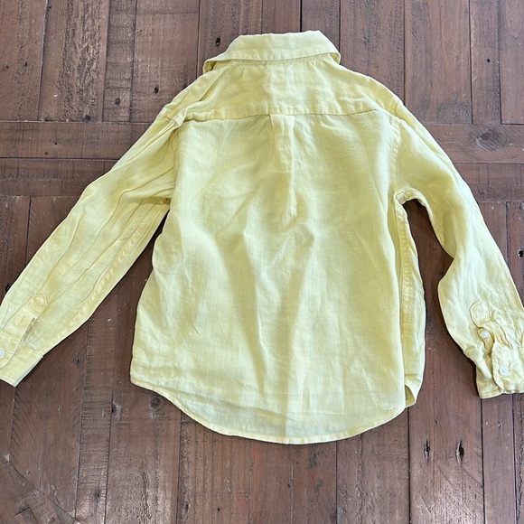 Janie and jack linen yellow roll cuff button down shirt - Picture 5 of 5